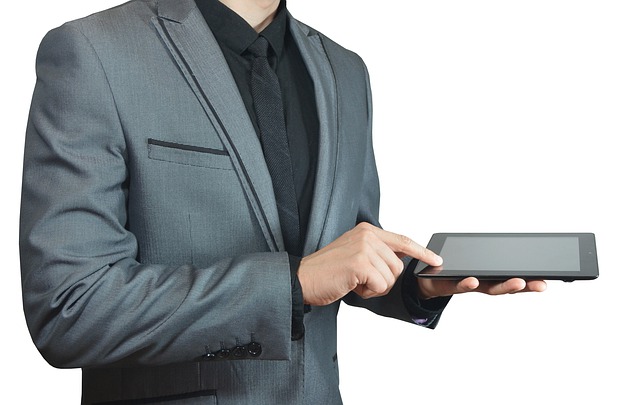 businessman a tablet